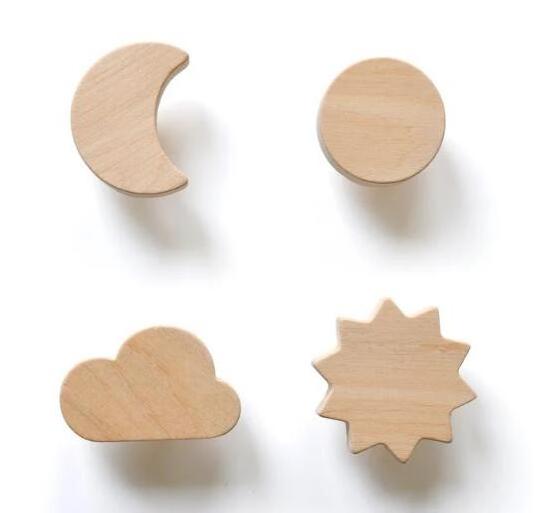 Wooden Drawer Moon Star Sun Cloud Knobs Nursery Dresser Pulls Sky Themed handles for drawer and cabinet