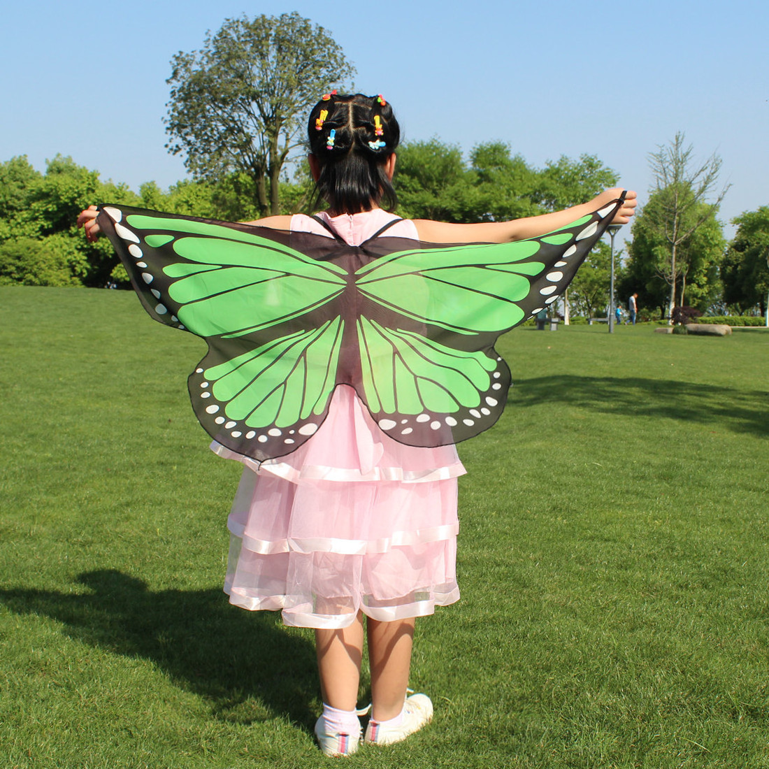 Princess Cute Butterfly Wings Shawl Cape Stole Kids DIY Cosplay Costume