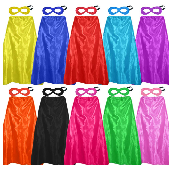 10sets pack Superhero capes for teenagers and adult party costumes for team spirit building 70X70CM cape