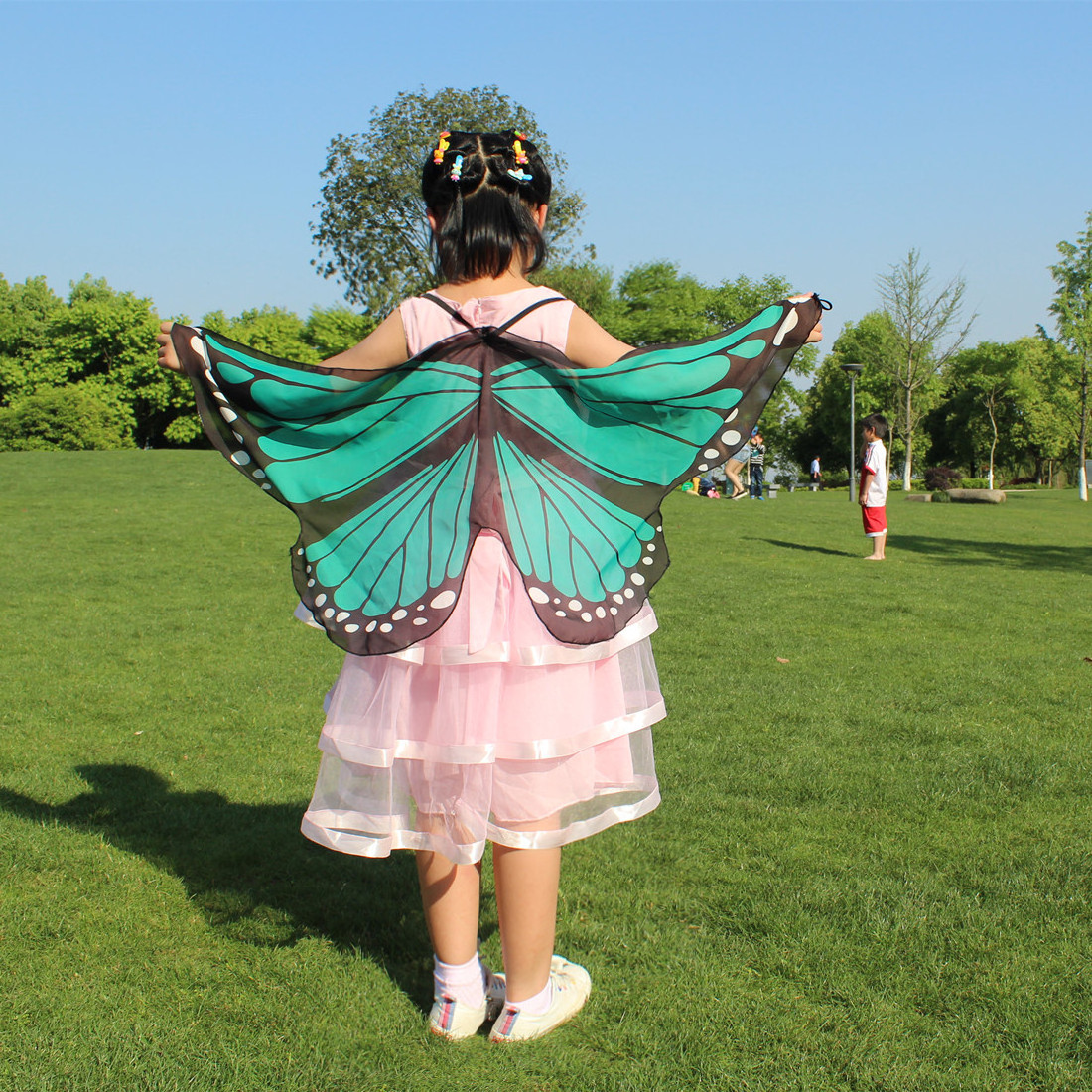 Princess Cute Butterfly Wings Shawl Cape Stole Kids DIY Cosplay Costume