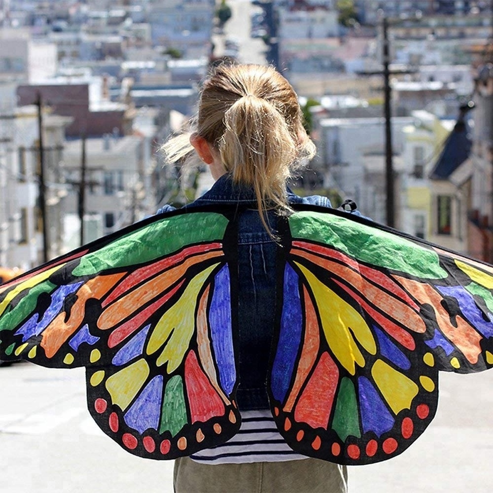 New Trend Dress Up Shalw Costume Educational DIY Monarch Butterfly Wing Cape for Kids