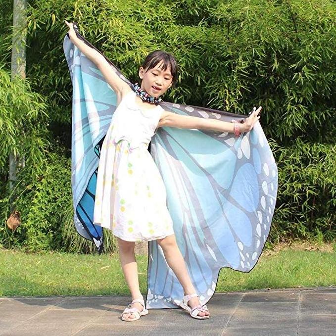 Princess Cute Butterfly Wings Shawl Cape Stole Kids DIY Cosplay Costume