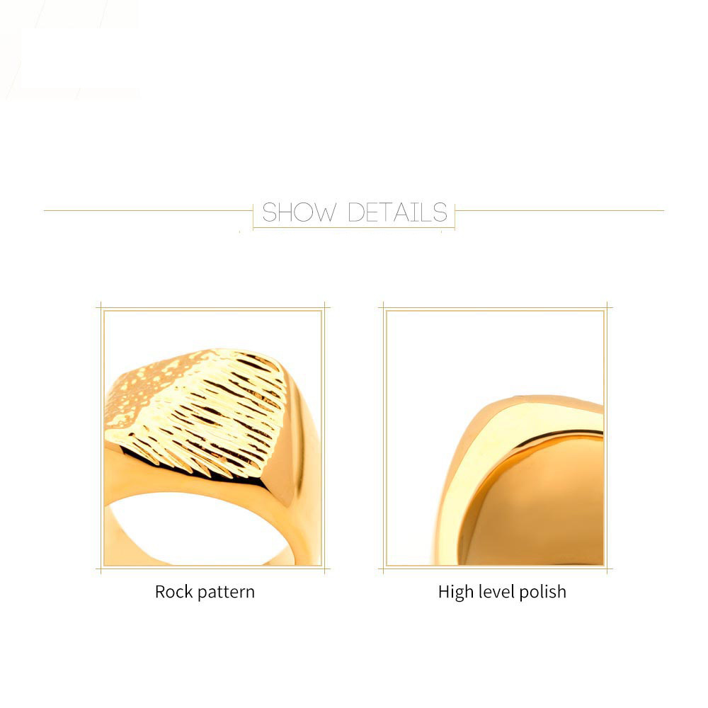 Natural Rock Texture Ring Gold Color Statement Rings For Women Fashion Jewelry Bague Accessories Anillos Mujer