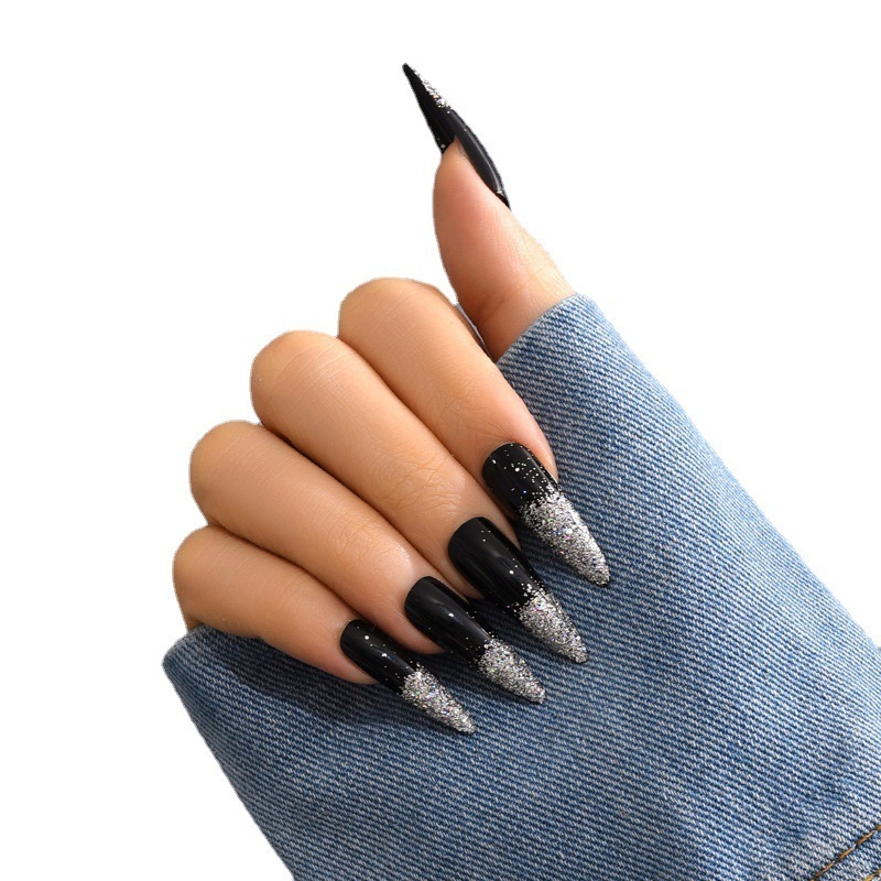 Sharp Pointed Wearable False Nails Medium-Long Size Real Stiletto Point Acrylic Nail Tips Art Press on Nails