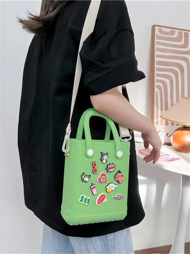 2024 Custom Logo Wholesale Women Jelly Waterproof Tote Bags EVA Mini Beach Shoulder Bag For Ladies