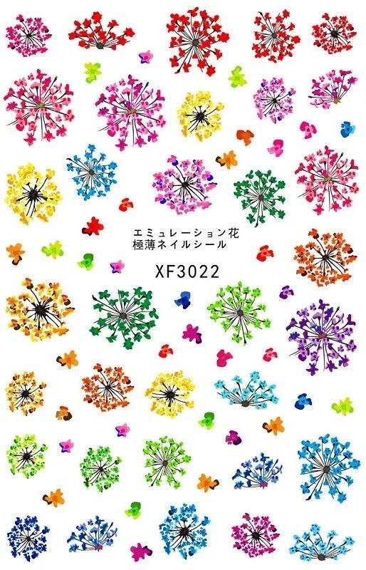 2021 New designers nail stickers romantic flower shapes 3d nail art stickers