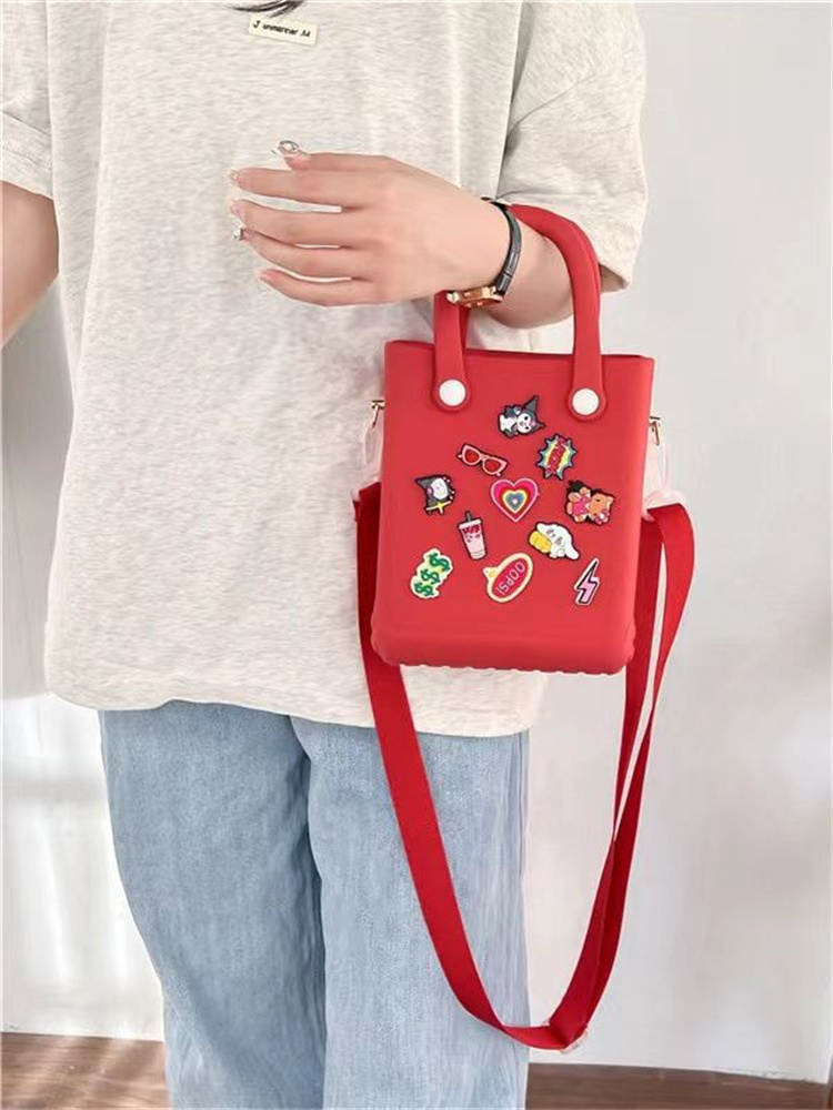 2024 Custom Logo Wholesale Women Jelly Waterproof Tote Bags EVA Mini Beach Shoulder Bag For Ladies