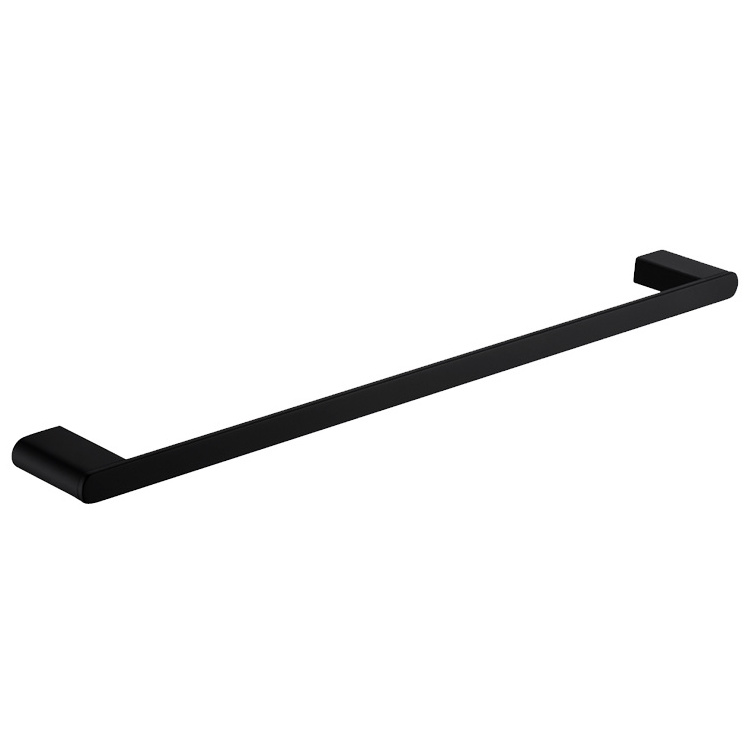 High Quality Black SUS304 Black Bathroom Accessories Hotel Towel Lever Single Bath Towel Bar Stainless Steel Towel Hanger