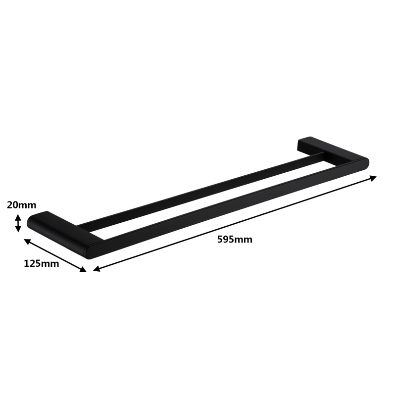 High Quality Black SUS304 Black Bathroom Accessories Hotel Towel Lever Single Bath Towel Bar Stainless Steel Towel Hanger