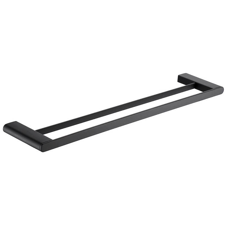 High Quality Black SUS304 Black Bathroom Accessories Hotel Towel Lever Single Bath Towel Bar Stainless Steel Towel Hanger