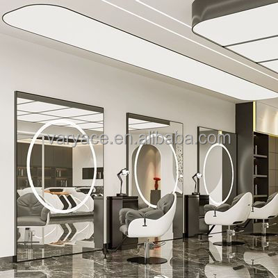 Modern Double Sided Mirror Station for Hair Beauty Barber Salons for Home Office Use Made of Wood