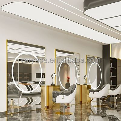 Modern Double Sided Mirror Station for Hair Beauty Barber Salons for Home Office Use Made of Wood