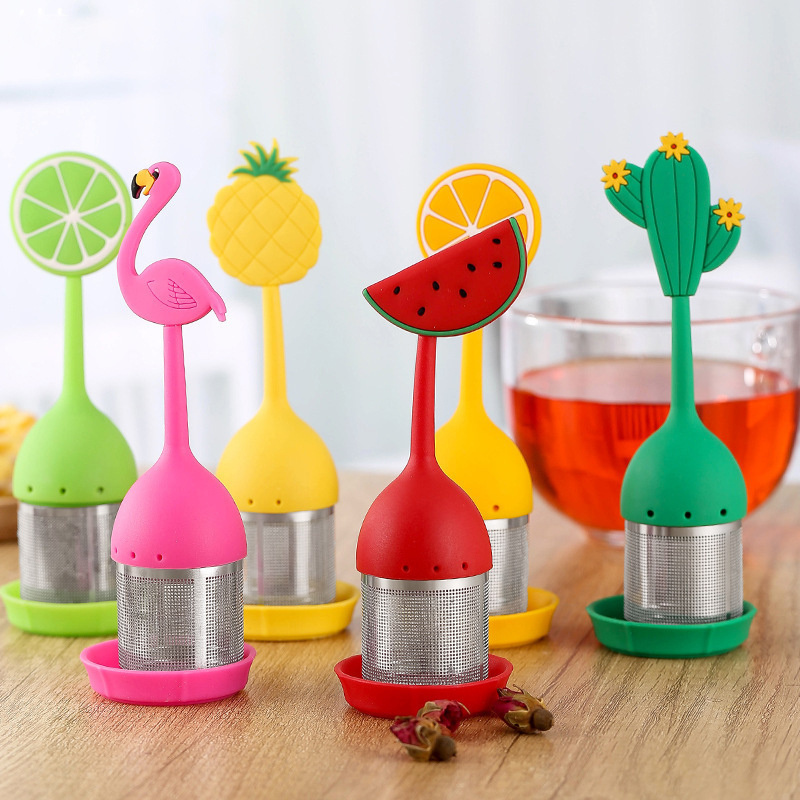 Silicone Handle Stainless Steel Tea Strainer Steeper Fine Mesh Loose Tea Infusers for Loose Tea