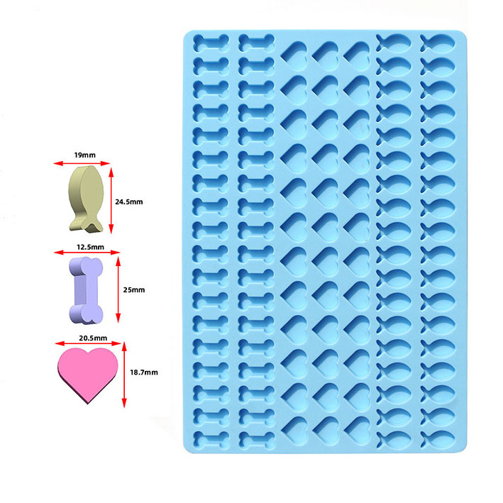 Dish Washer Safe 135 Cavity Paw Making Frozen Peanut Butter Treats Dog Paw Bone Cookie Cutter Set Silicone Puppy Dog Treats Mold