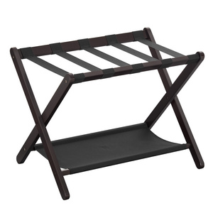 SONGMICS Modern Bedroom Wood Hotel Folding Luggage Rack Suitcase Holds Up To 121 Lb