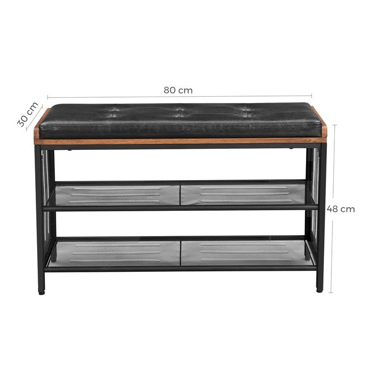 Industrial Design Shoe Store Shelf Shoe Rack Bench Organizer Storage