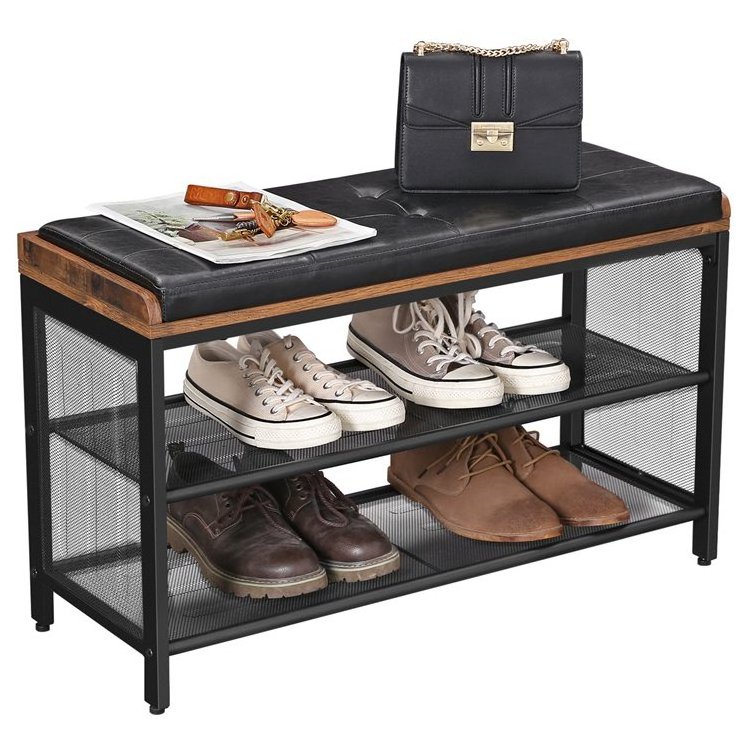 Industrial Design Shoe Store Shelf Shoe Rack Bench Organizer Storage