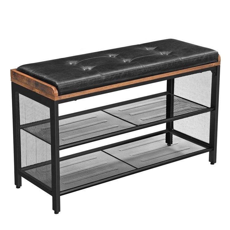 Industrial Design Shoe Store Shelf Shoe Rack Bench Organizer Storage