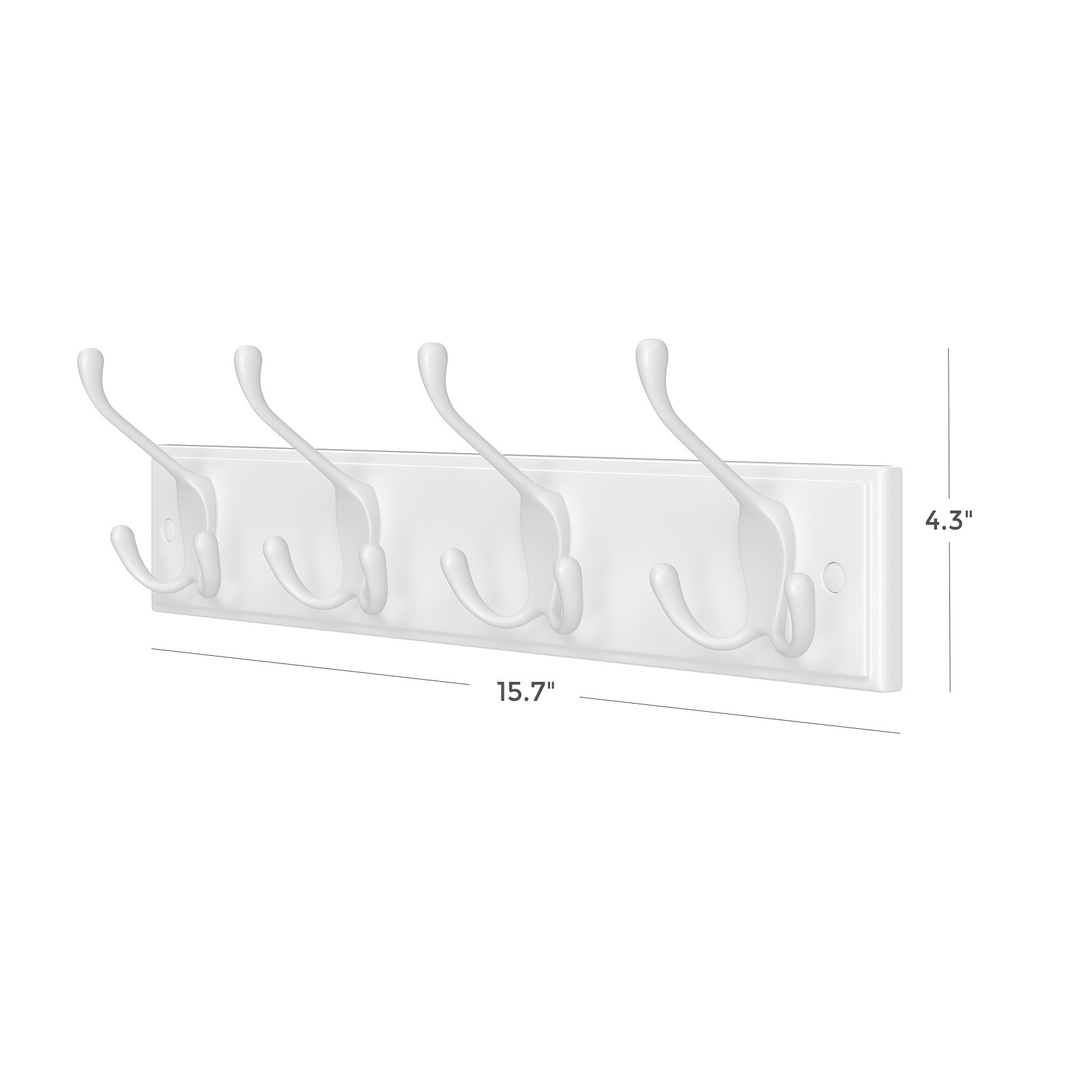 SONGMICS European Wall-Mounted Rack modern Wall MDF Shelf Coat Hooks Rack with 4  Hooks for Living Room