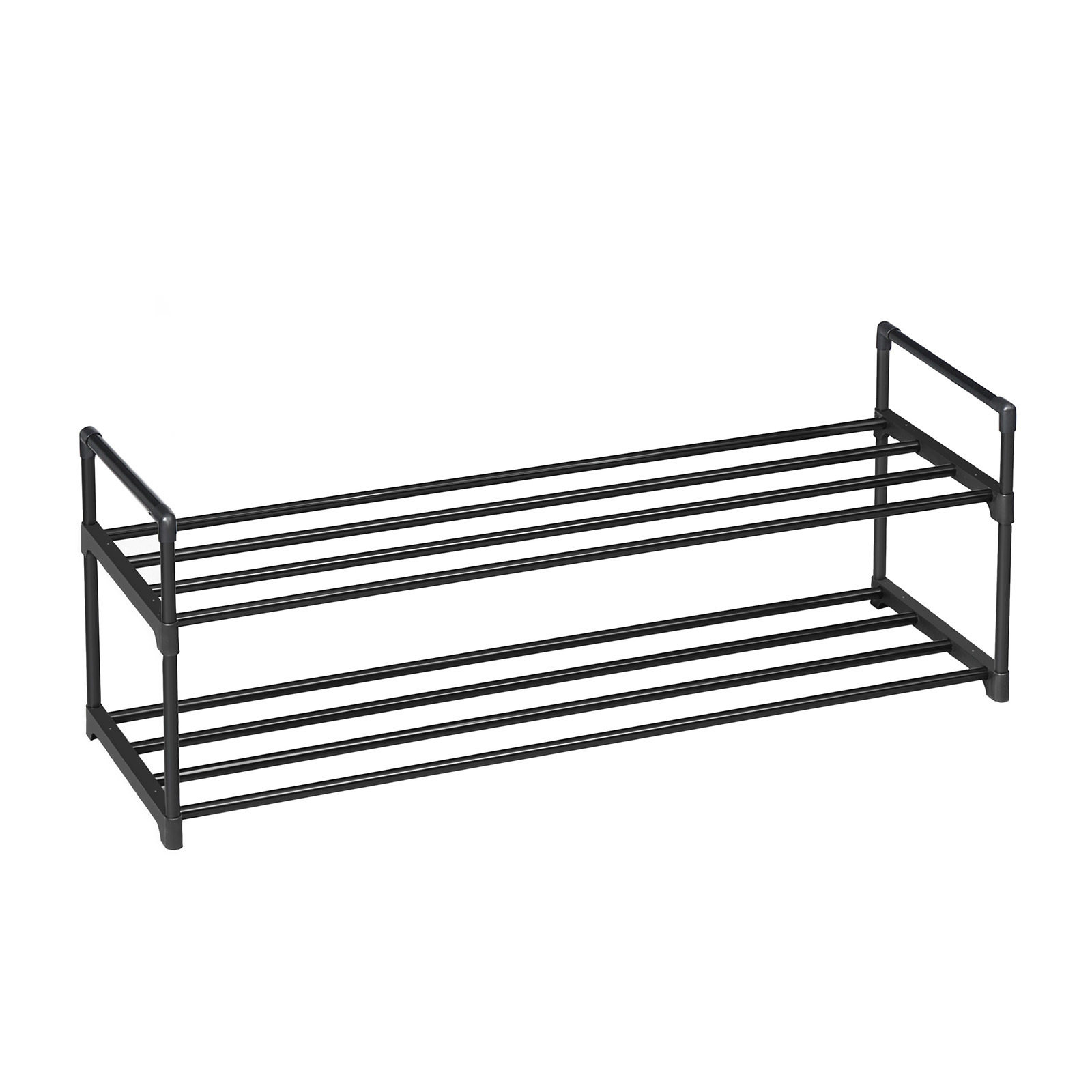 SONGMICS Easy Assembly 2 Tier Shoe storage Shelves Hot-selling Organizer Black Metal Shoe Rack for home hallway