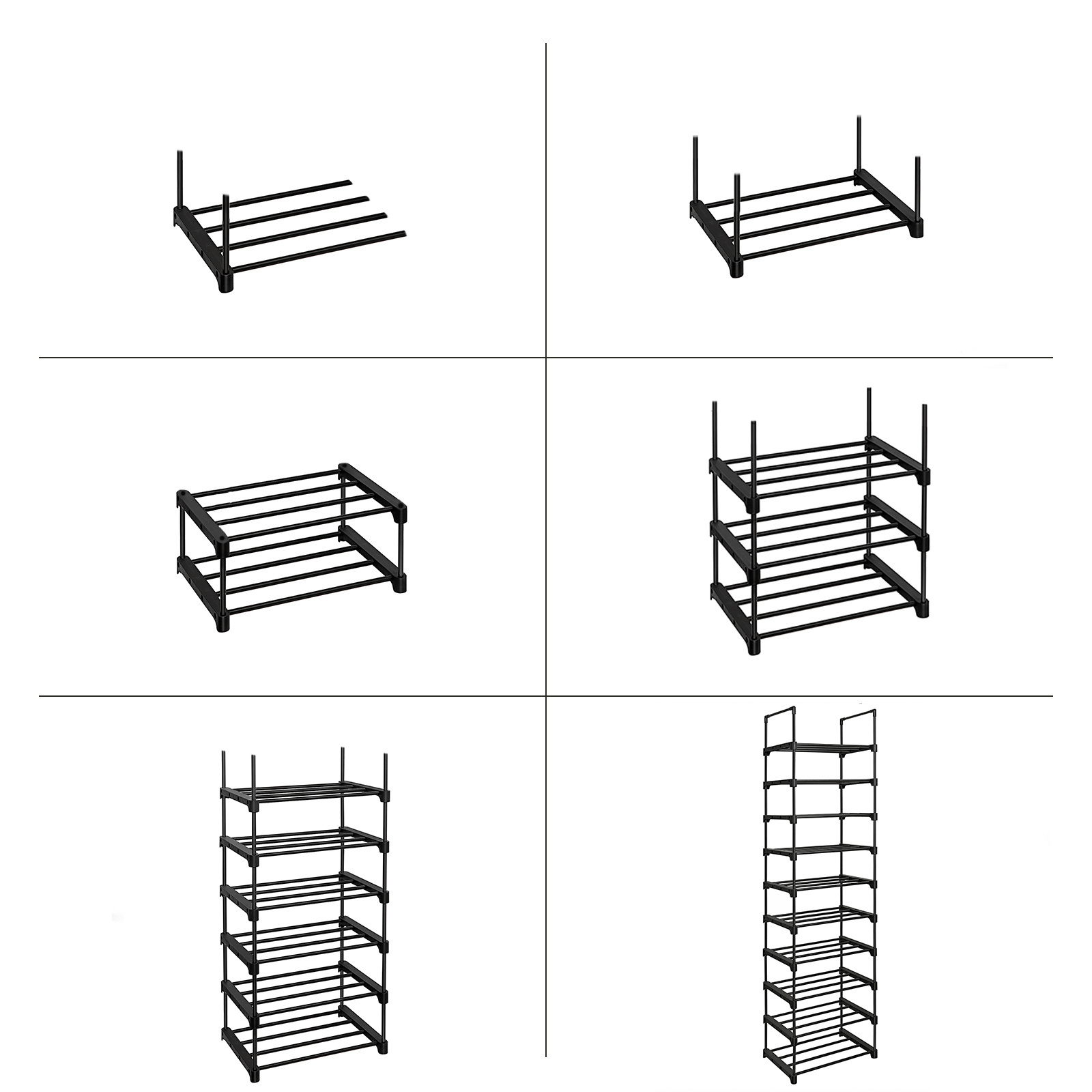 SONGMIC Easy Assembly KD Funiture 10-Tier Metal Shoe Tower Shoe Storage Organizer Modern Iron Shoe Racks