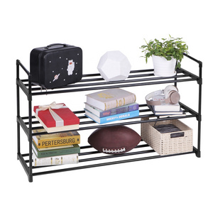 SONGMICS High quality 3 tiers space saving shoe tower organizer shoe storage portable shoe rack for home