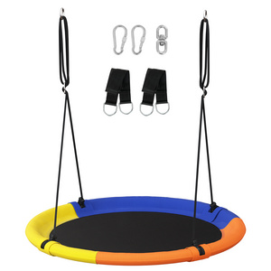 SONGMICS 40" Outdoor Round Nest Swing portable Kids Garden Flying Saucer Tree Tree Swings for Adult