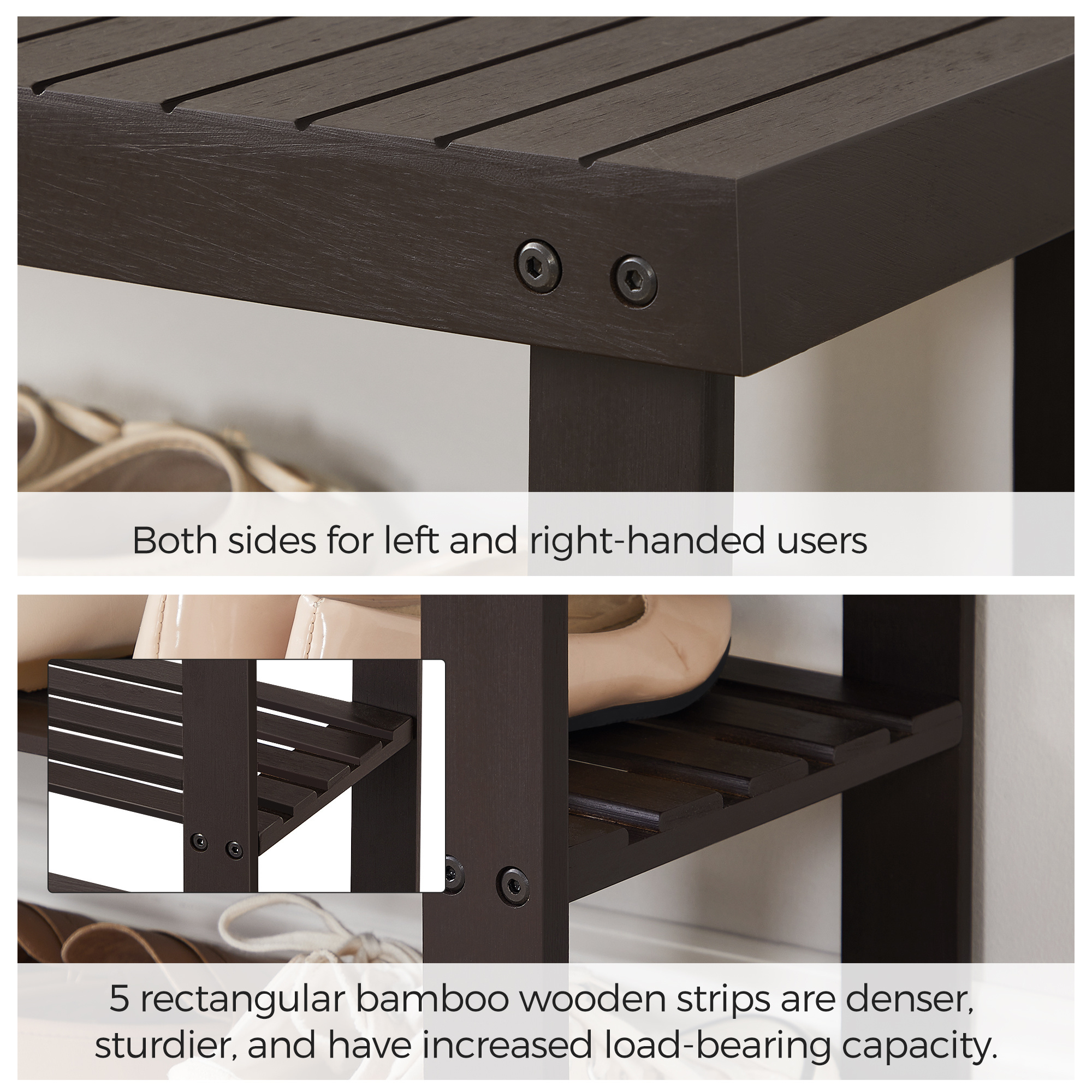 SONGMICS easy Assembly shoe display stand bench Storage Organizer 3 ...