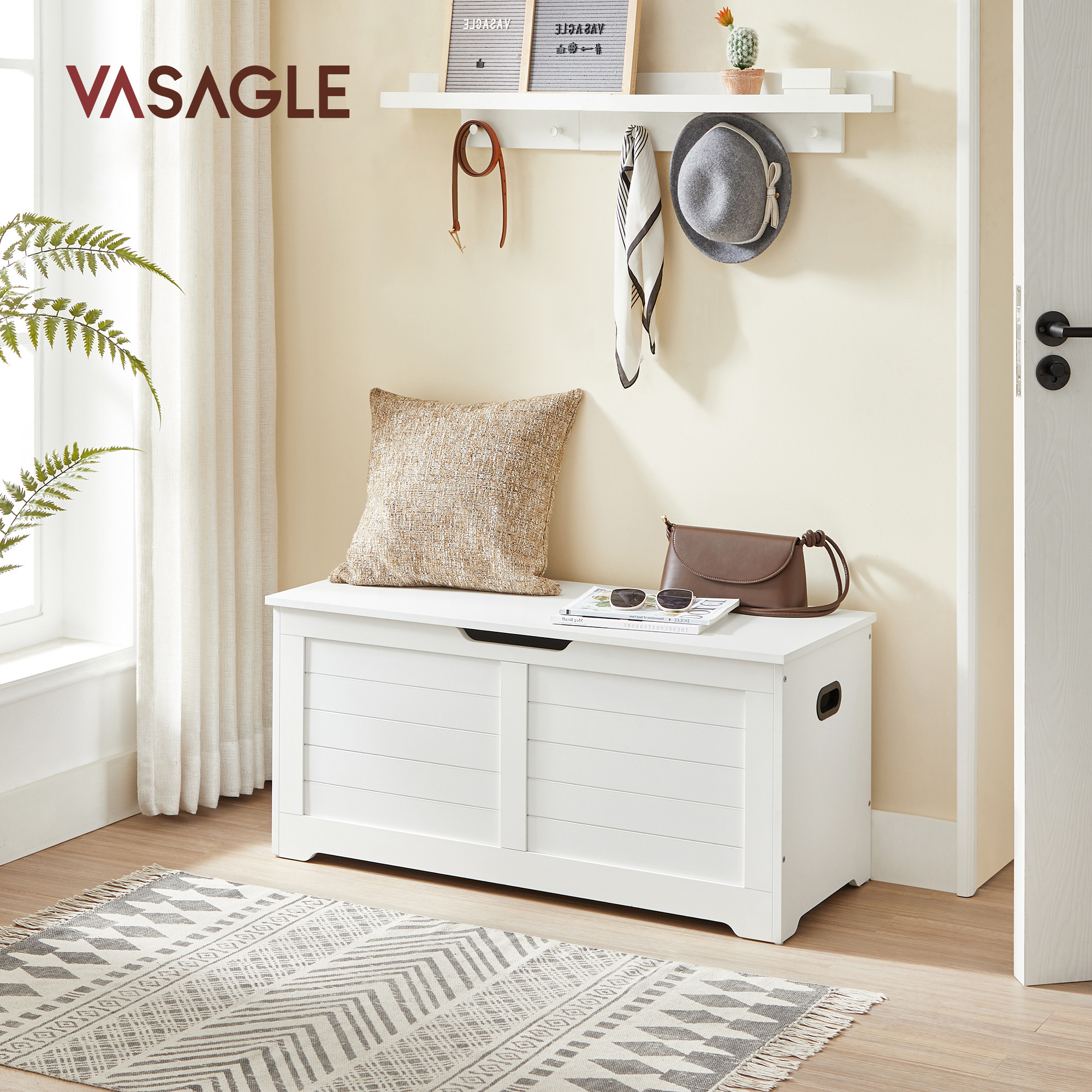 VASAGLE Wooden Modern Multi Use modern Storage Cabinet for Hallway Bedroom Living Room Shoe Bench with Storage Space