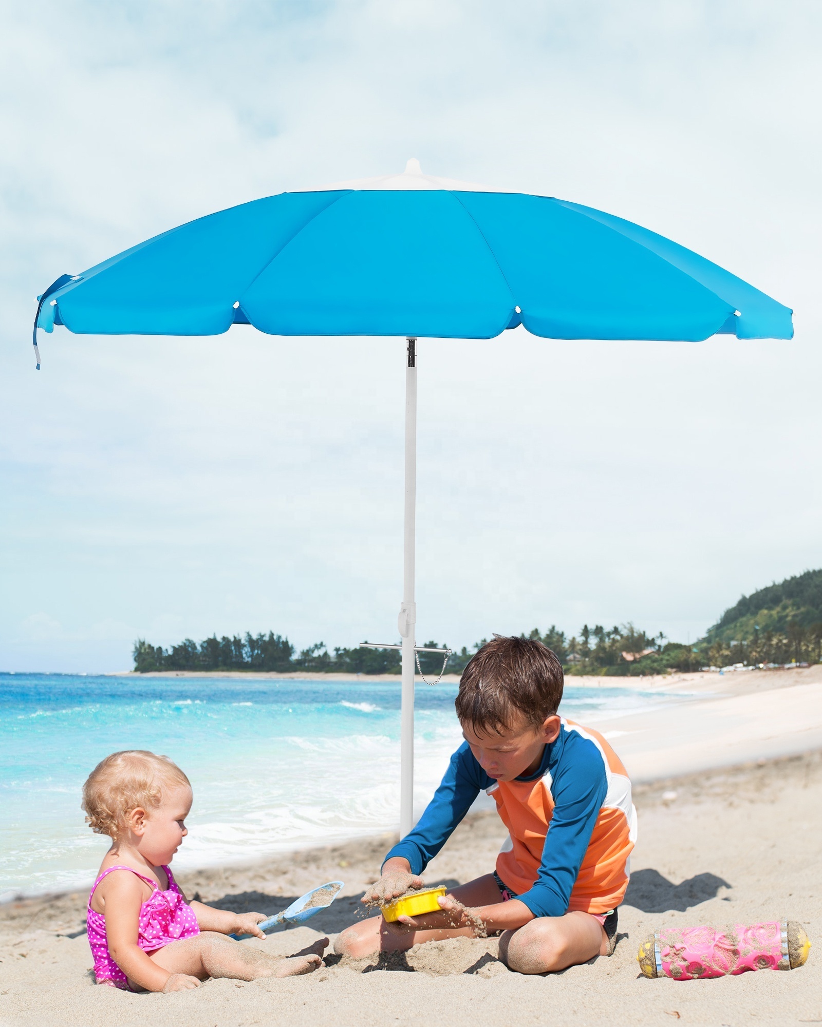 SONGMICS Outdoor Portable Beach Parasols custom design Sun umbrella UV Protection Beach Umbrellas