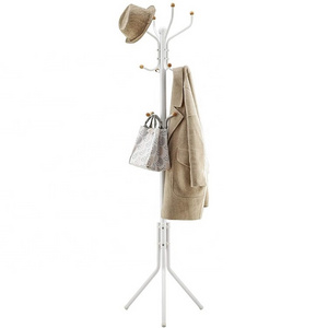 SONGMICS 182 cm Tall Freestand Hall Tree Heavy Duty Metal White Hat Handbag Hanger Clothes Stand Coat Rack