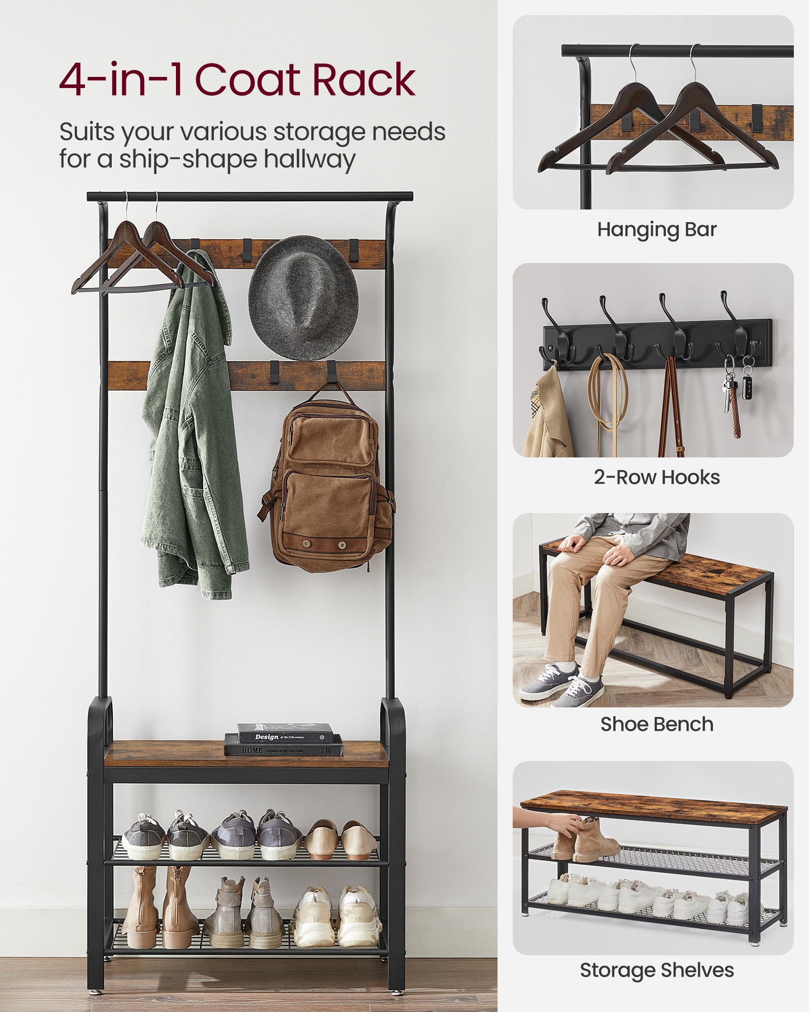 Modern Simple Home Living Room Bedroom Dormitory Hotel Cloakroom Coat Rack With shoes Rack