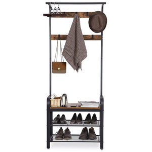 Best Industrial Furniture Manufacturers Metal Wooden Hall Tree Bedroom Coat Rack Entryway Coat Rack With Storage Bench