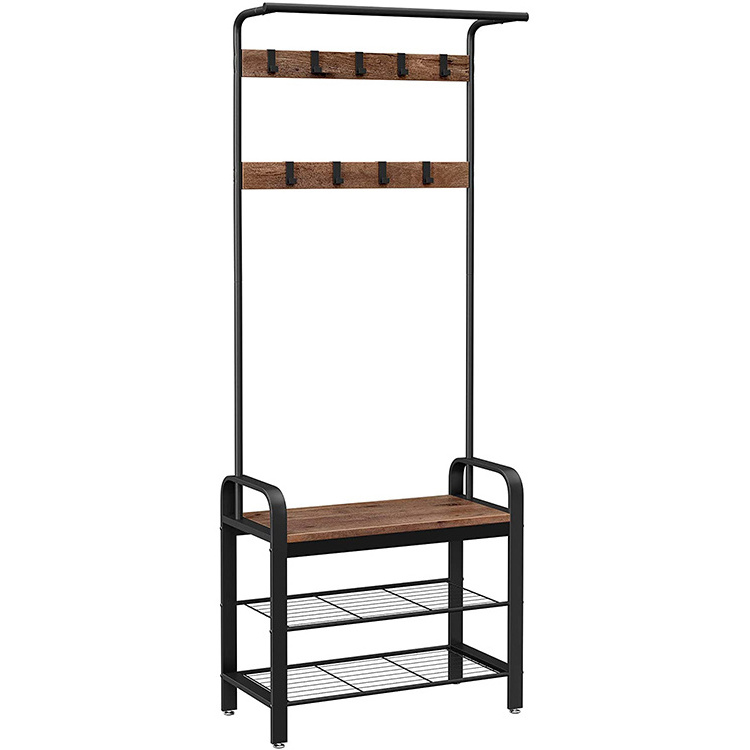 Best Industrial Furniture Manufacturers Metal Wooden Hall Tree Bedroom Coat Rack Entryway Coat Rack With Storage Bench