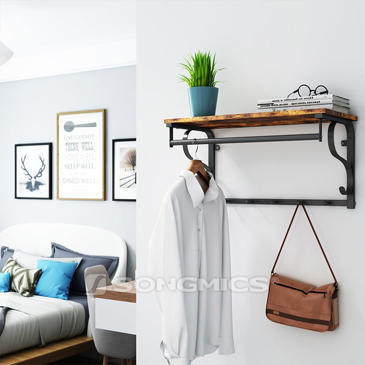 Furniture Wholesale Companies Rustic Wall Mounted Coat Rack With Shelf