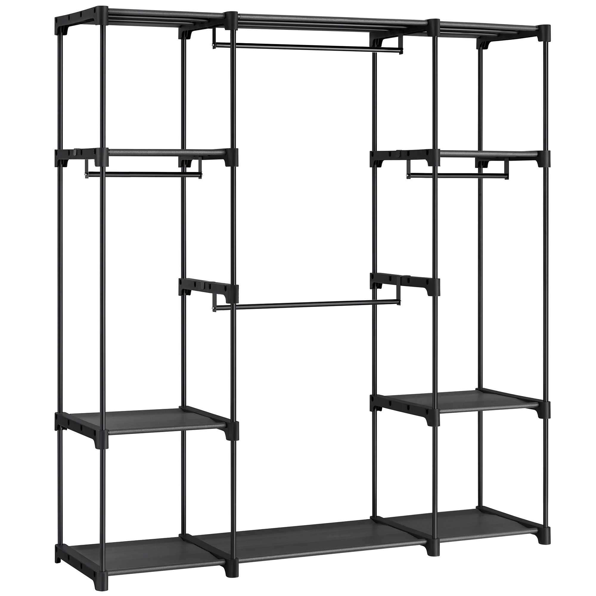 SONGMICS Multi Functional Bedroom Clothing Rack Freestanding portable folding Closet Wardrobe Rack