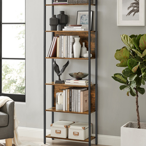 VASAGLE Hallway Office Industrial 6 Shelf Unit Ladder Shelf Stand Bookcase