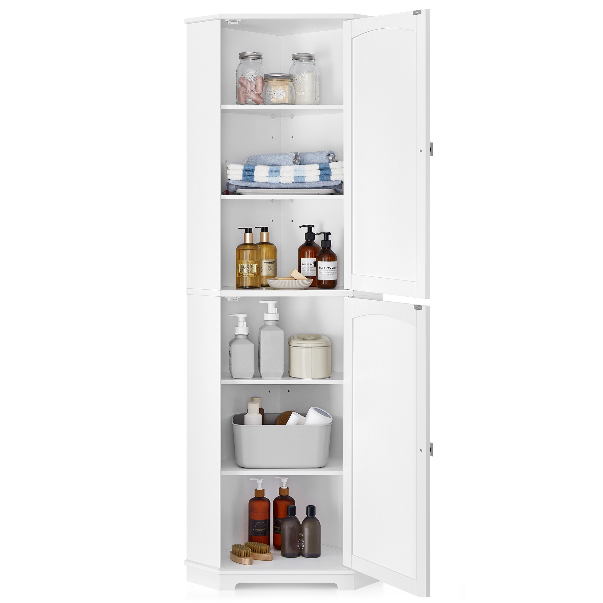 VASAGLE Modern Bathroom Freestanding Home Floor Storage Cabinet with Two Doors Bathroom Tall Corner Cabinet