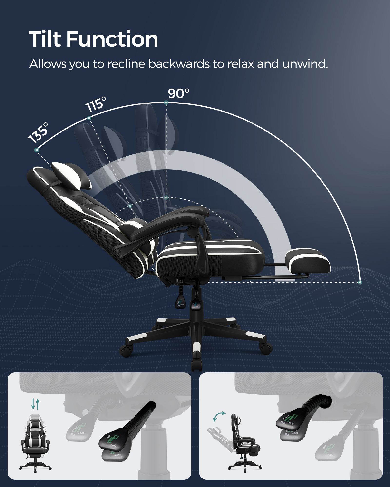 Cheapest Height Adjustable Office Chair Ergonomic Gaming Chair With Headrest Lumbar Cushion