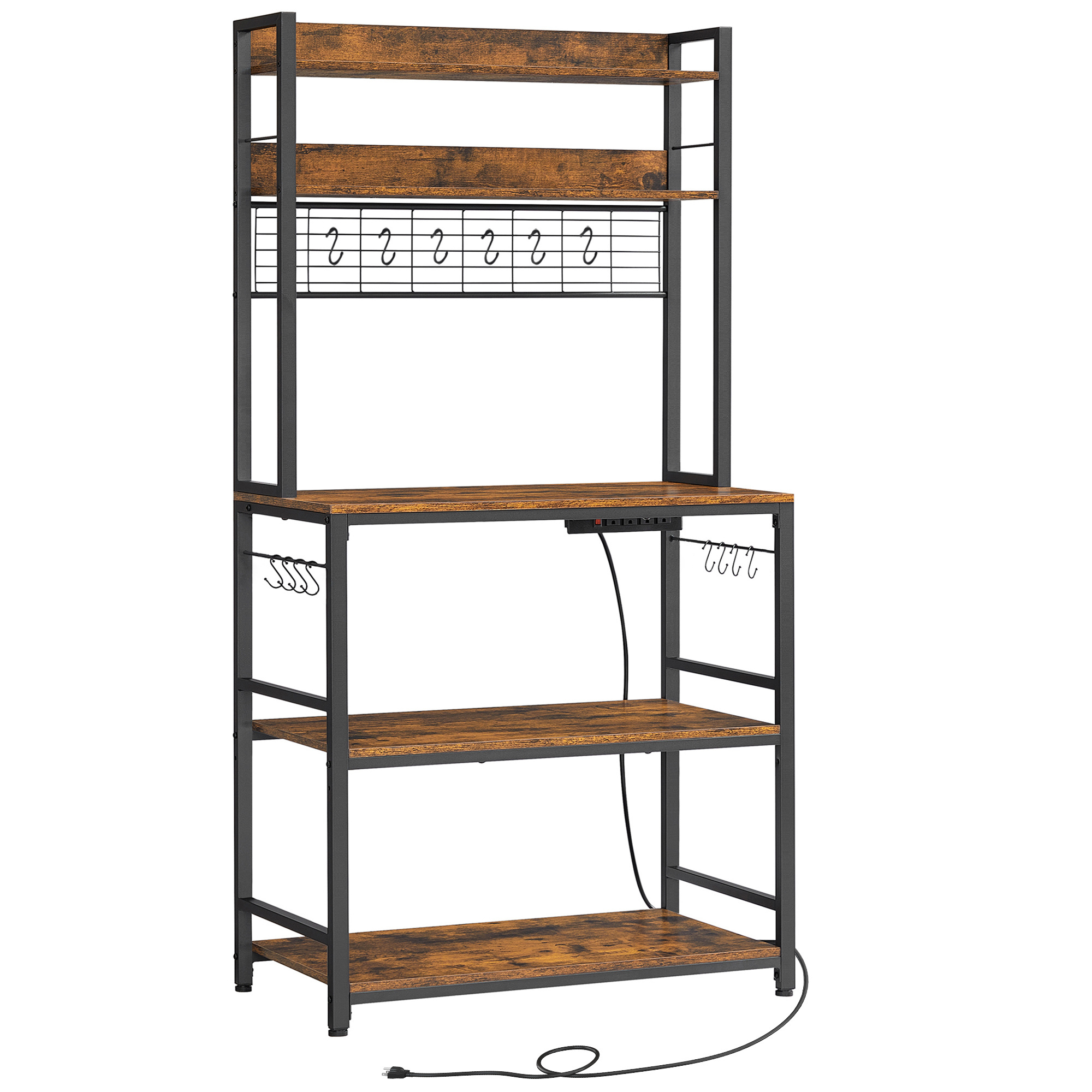 VASAGLE Factory Wholesale 5-Tier Hutch Bakers Rack Kitchen Storage Shelf