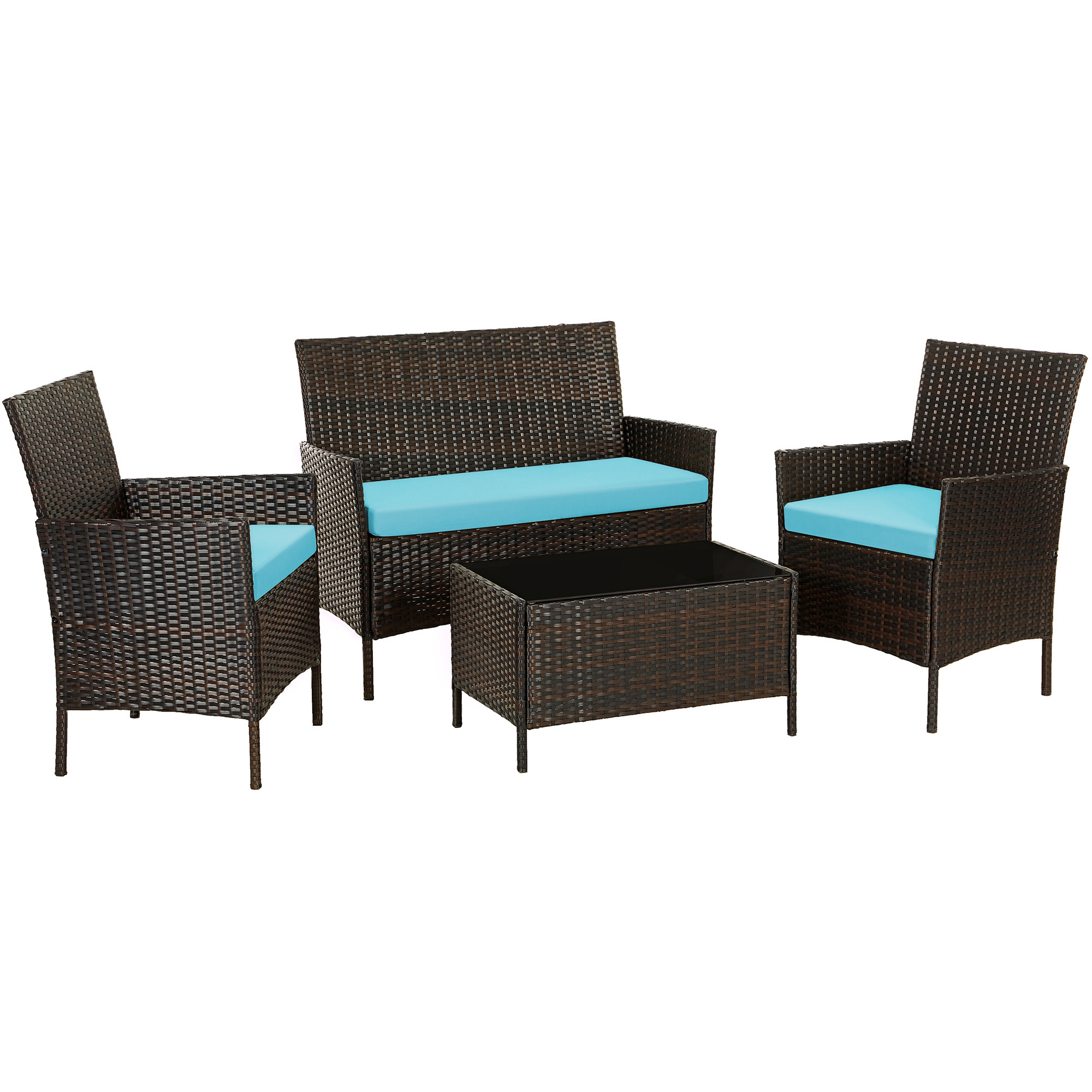 SONGMICS 4 PCS Garden Furniture Set Sectional Waterproof Save place Patio Sofa rattan Outdoor furniture Garden Sets