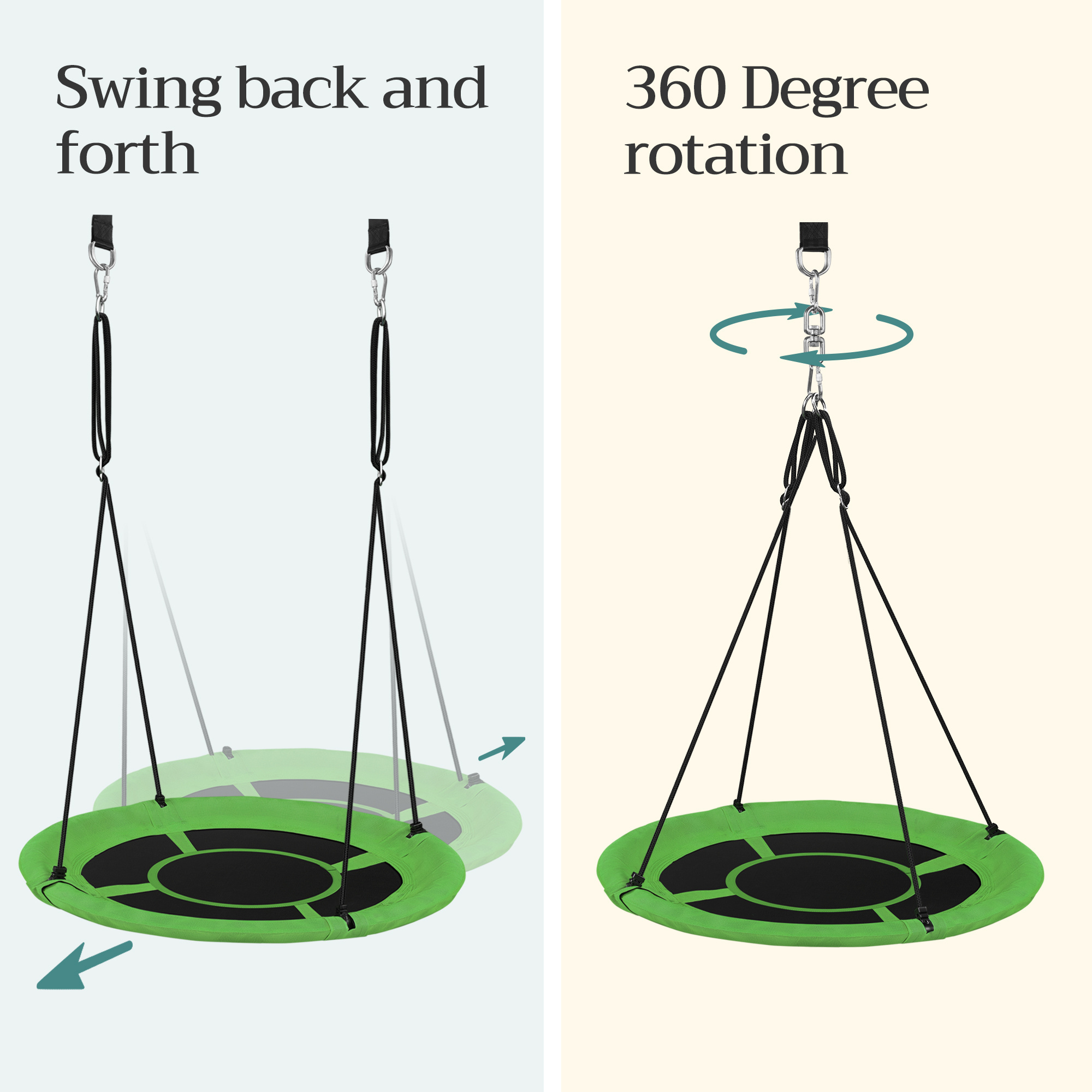 SONGMICS Easy Assemble Saucer Tree Swing Large Rope Swing with Children Nest Outdoor Garden portable swings for sale