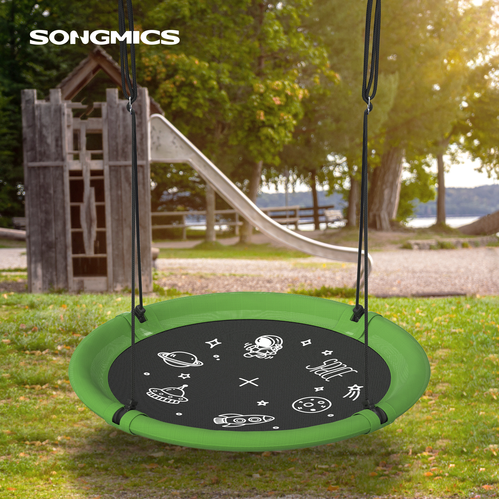 SONGMICS Outdoor and Indoor Kids  Waterproof hanging hammock Adjustable Height 40