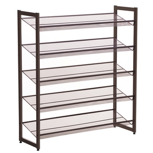 SONGMICS cheap metal frame 5 tiers shoe display shelf rack  20~25 pairs home shoe racks