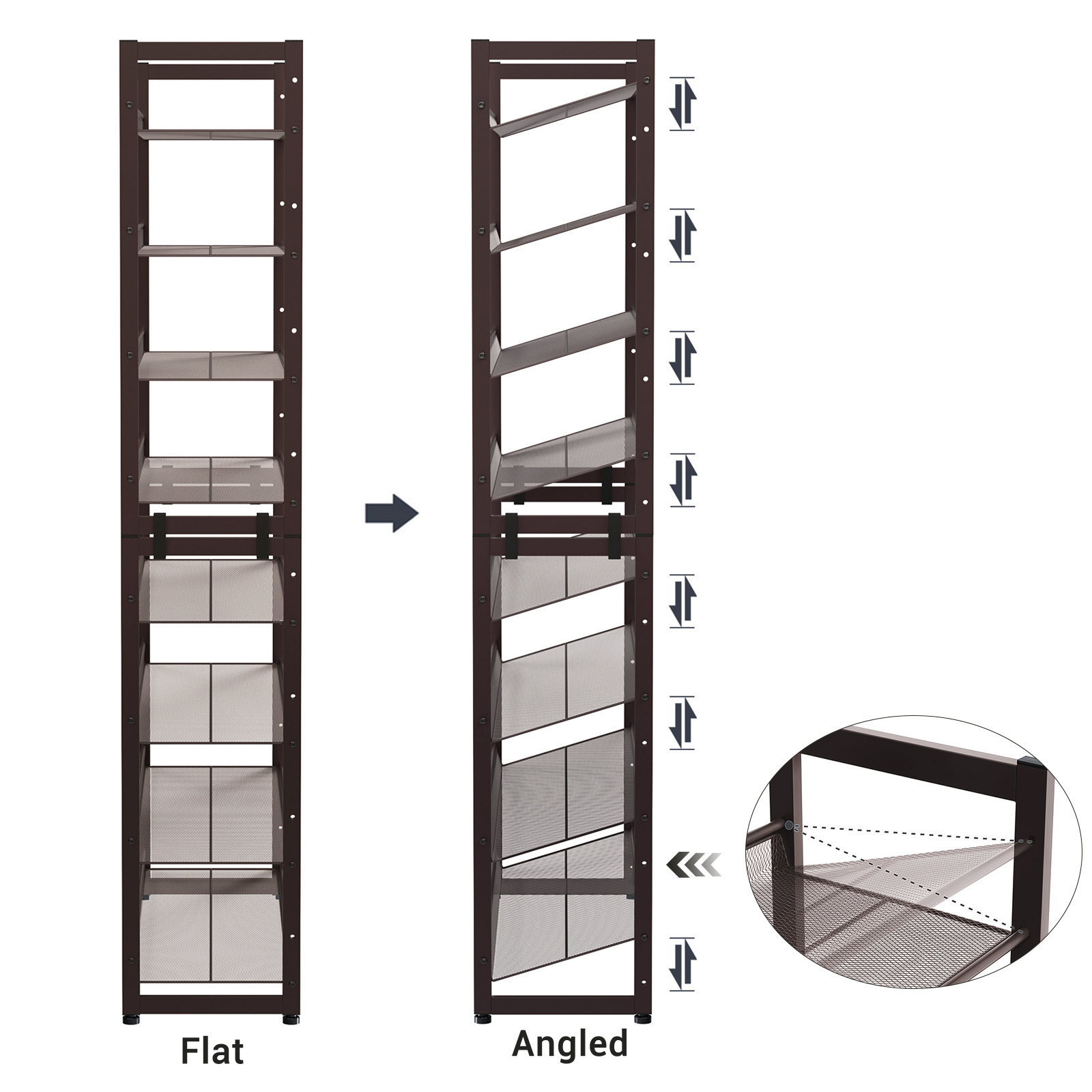 SONGMICS Cheap 8 Tier 40 Pairs shoe Shelf Organizer Living Room Furniture Modern freely combinable steel Shoes Rack