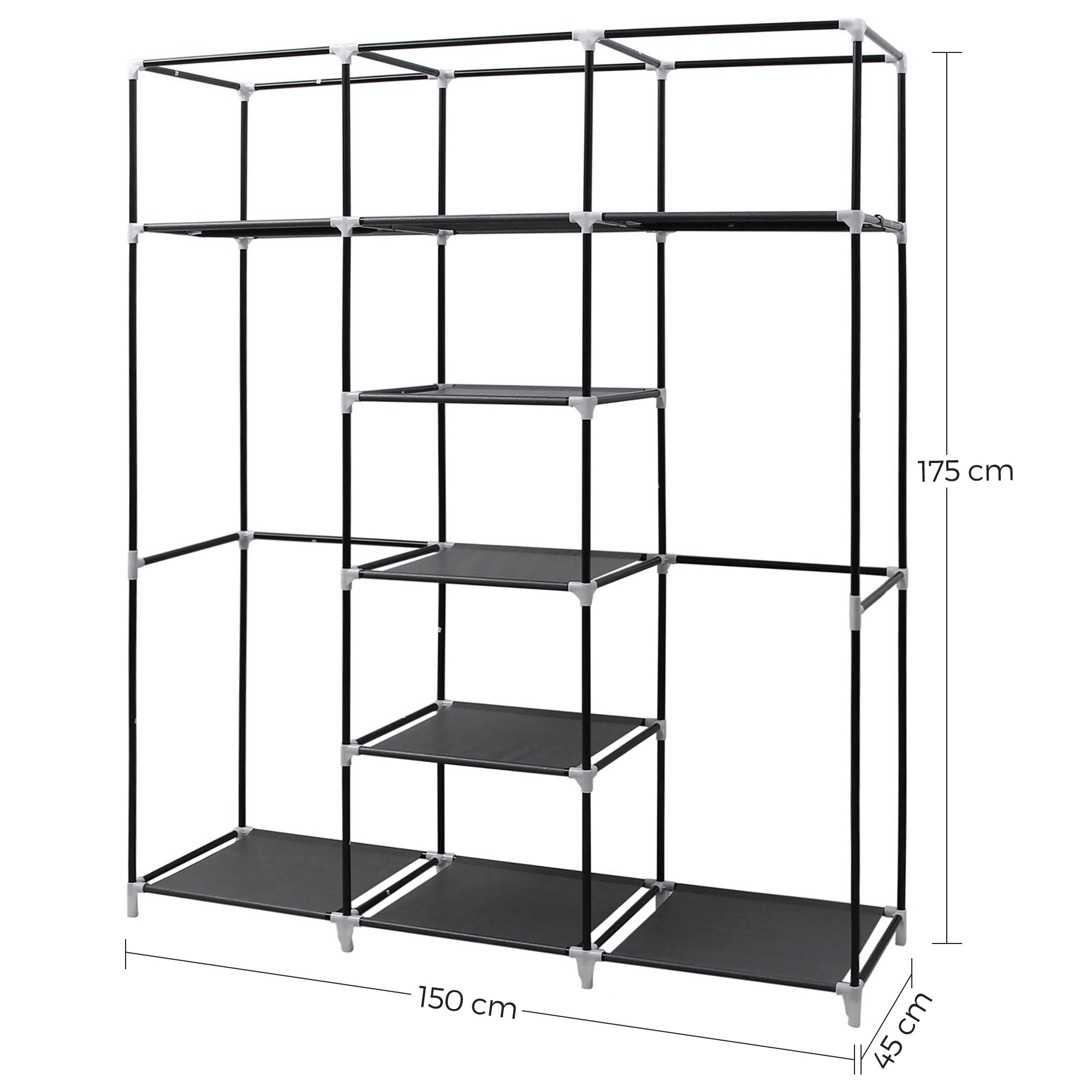 SONGMICS Foldable Bedroom Wardrobe organizers Wholesale DIY modern Metal Cloth  storage portable wardrobe