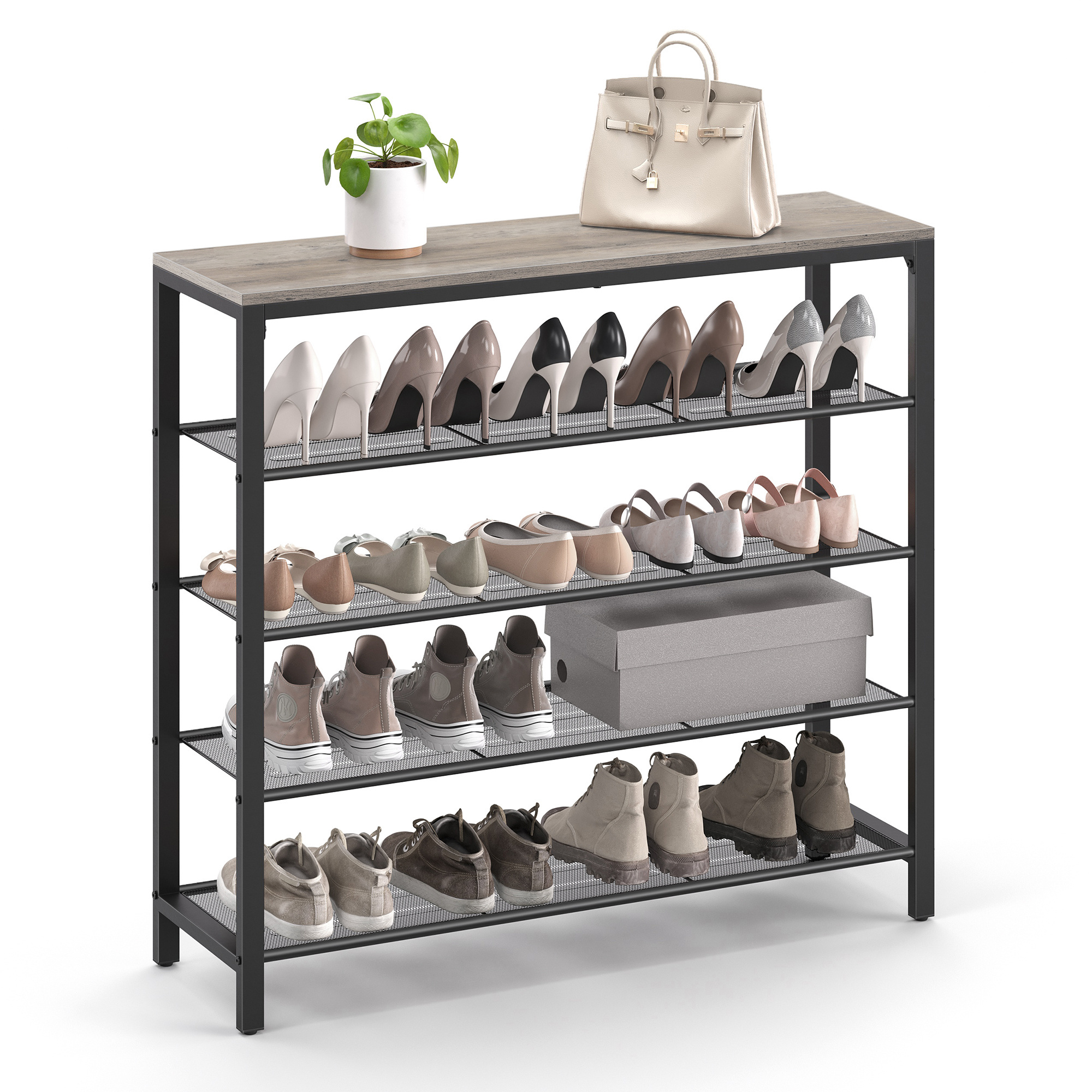 VASAGLE Multifunctional Shoe Racks modern shoe storage bench 5 Tier Easy To Assemble Shoe Shelf Organizer