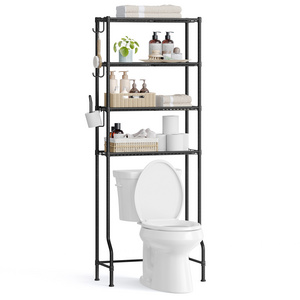 SONGMICS Space-Saving Over The Toilet Storage Rack 4-Tier Bathroom Metal Storage Shelf toilet rack