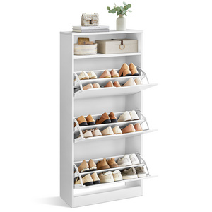 VASAGLE Living room furniture Nordic modern white shoe rack cabinet wooden Tipping Shoe Cabinet