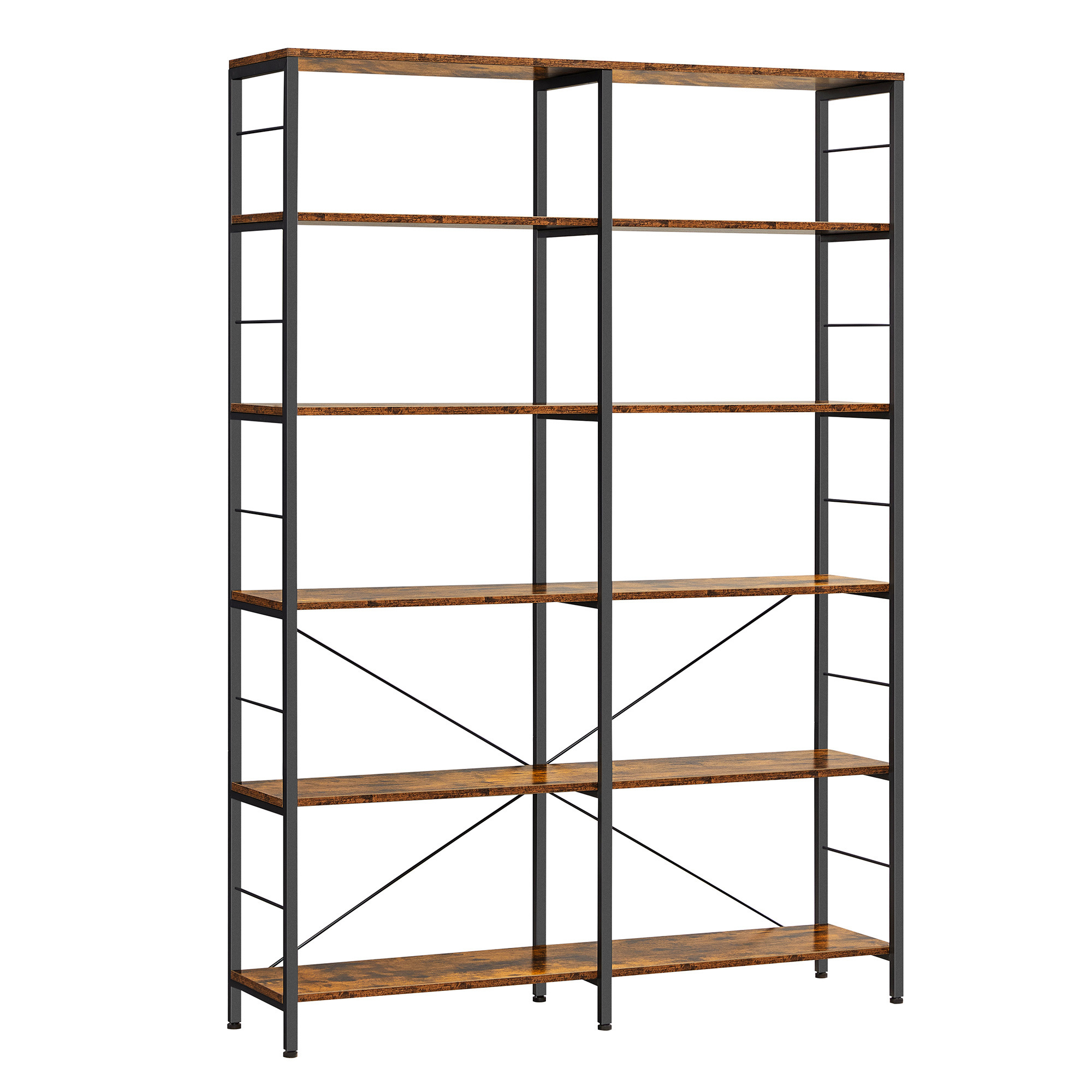 VASAGLE Living Room Furniture Industrial Display Shelves Room Divider Metal Frame 6-Tier Bookshelf